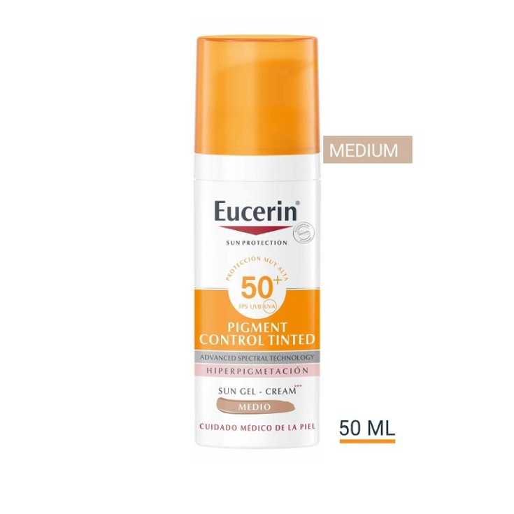 eucerin pigment control solar facial con color medio spf50+ 50ml