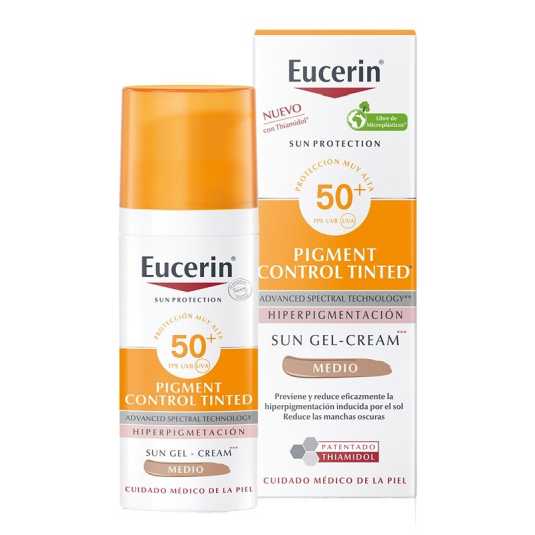 eucerin pigment control solar facial con color medio spf50+ 50ml