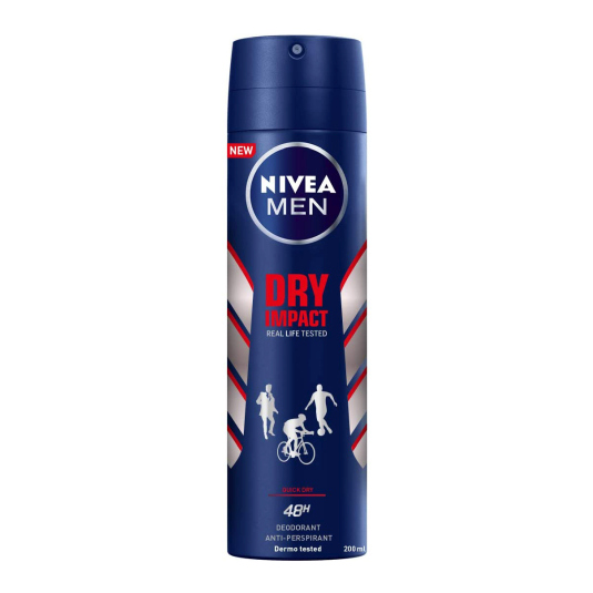 nivea men dry impact desodorante spray 200ml