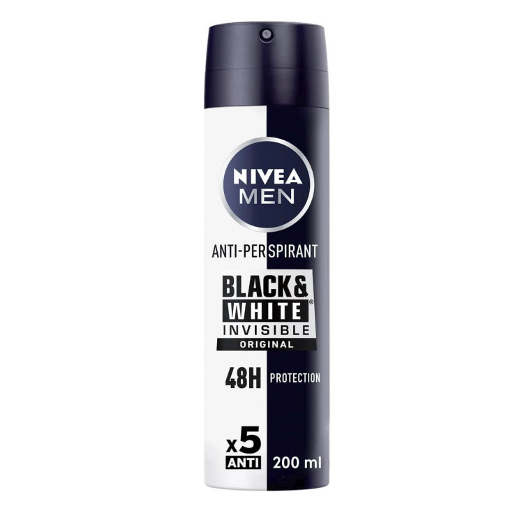 nivea men invisible black & white desodorante spray 200ml