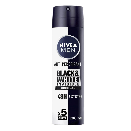 nivea men invisible black & white desodorante spray 200ml