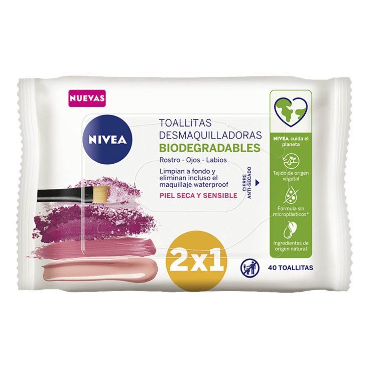 nivea toallitas desmaquilladoras piel seca-sensible 40 unidades nivea toallitas desmaquilladoras piel seca-sensible 40 unidades