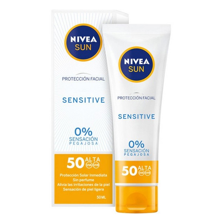 nivea sun protector solar facial sensitive SPF50+ 50ml nivea sun protector solar facial sensitive SPF50+ 50ml