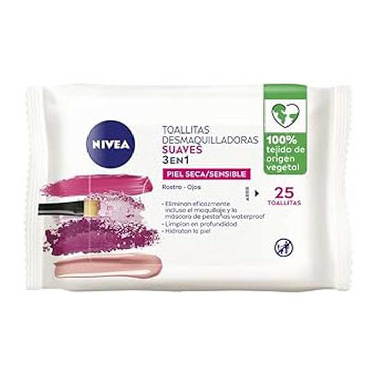 nivea toallitas desmaquilladoras piel seca 25 unidades