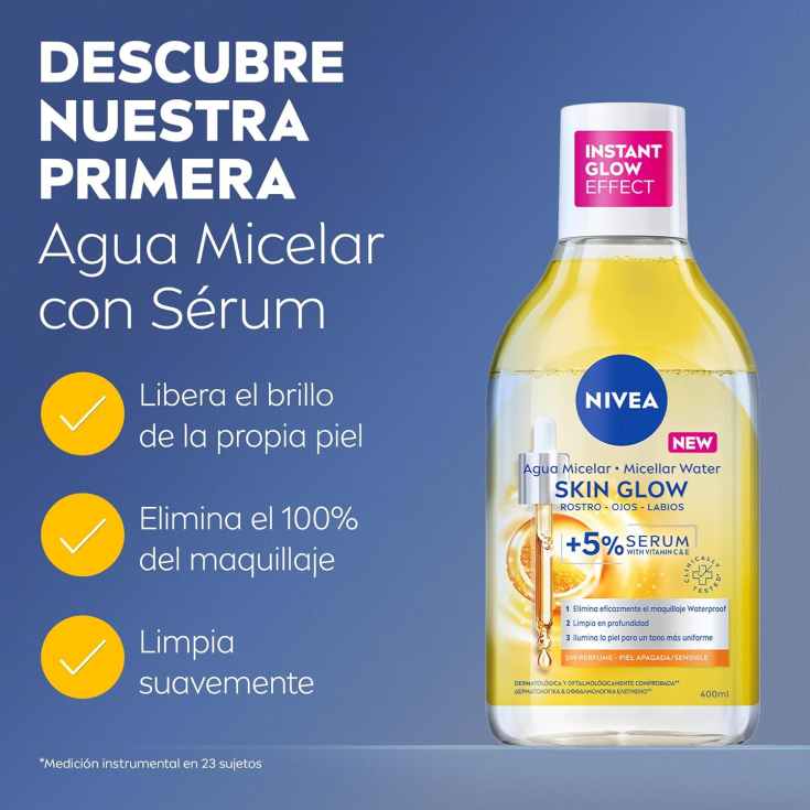 nivea agua micelar skin glow piel apagada 400ml
