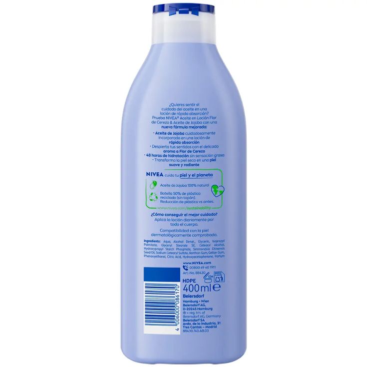 aceite nivea locion flor de cerezo 400ml