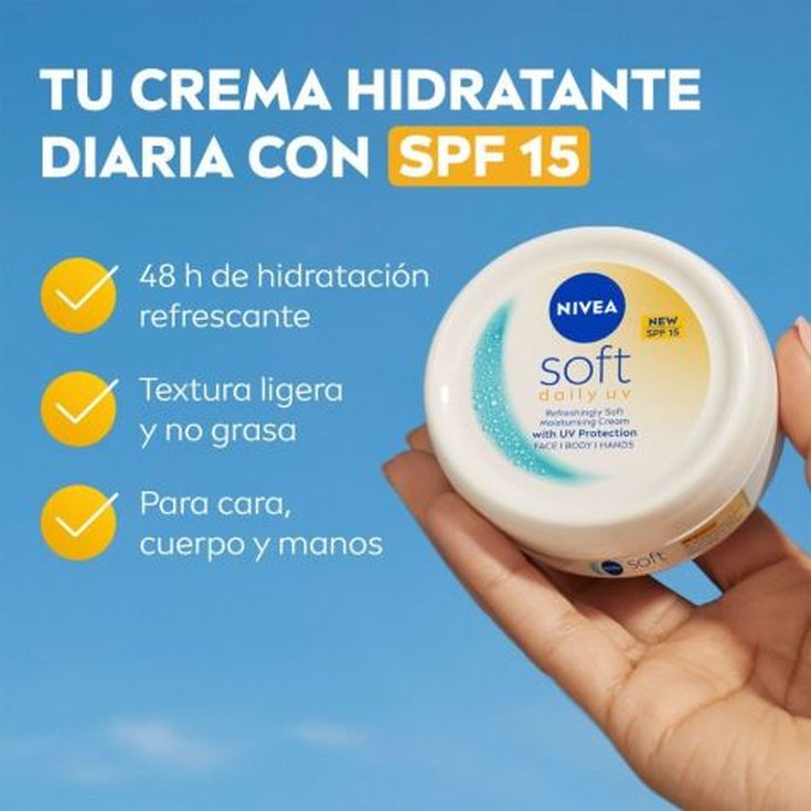crema nivea soft uv diario f-15 100ml