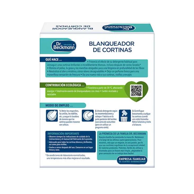 dr beckmann blanqueador de cortinas 3x40g