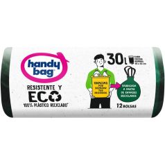 albal handy bag bolsa de basura verde reciclada 30 litros 12uds