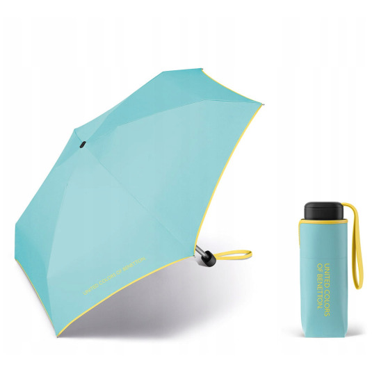 paraguas benetton ultra mini plano azul turquesa 17cm