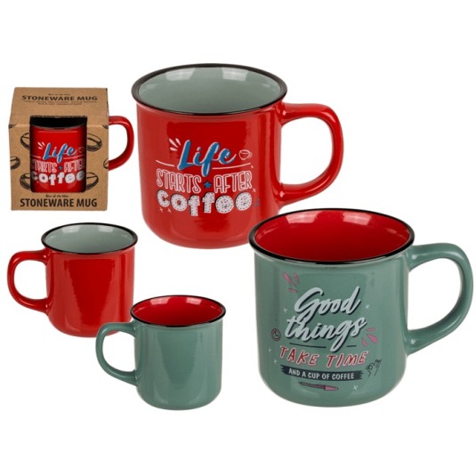 taza ceramica frase good things take time o life starts after coffee