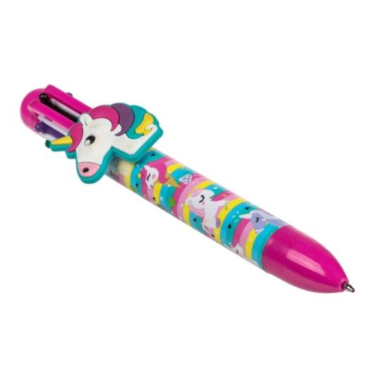boligrafo 6 colores unicornio 14cm