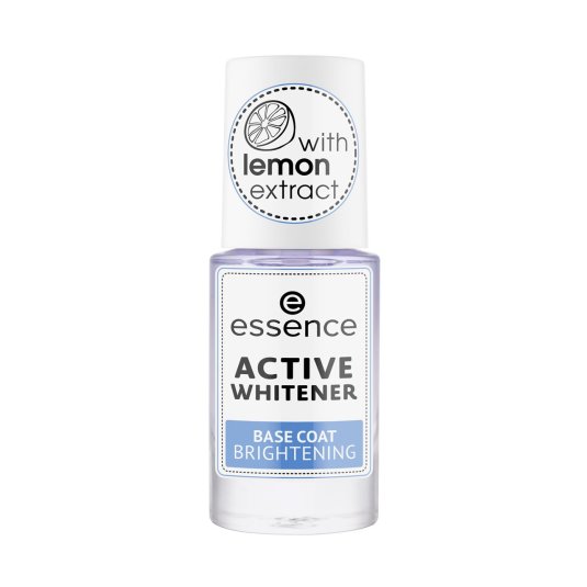 essence active whitener base uñas blanqueadora con brillo