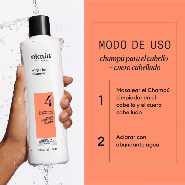 nioxin sist 4 champú fortalecedor cabello teñido 300ml
