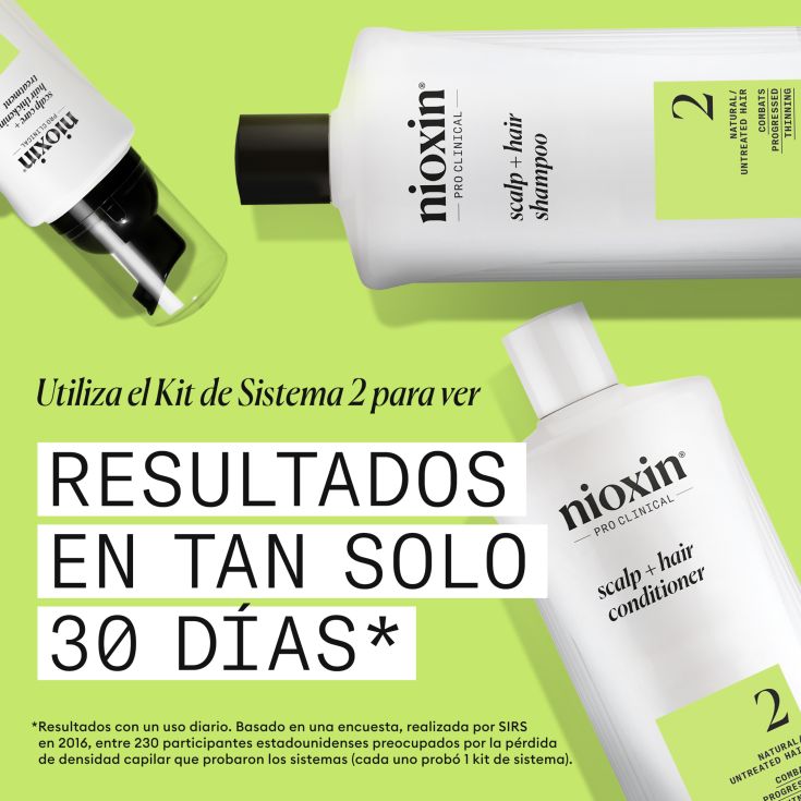 nioxin kit sistema 2 tratamiento para cabello natural debil