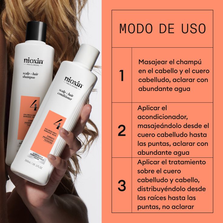 nioxin kit sistema 4 tratamiento para cabello teñido debil