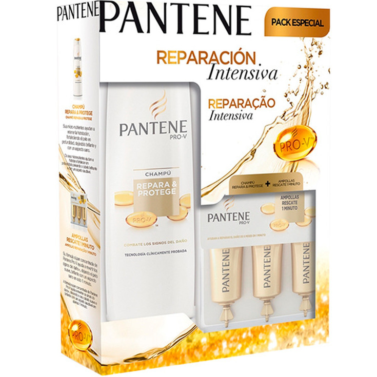 pantene pack repara & protege champu 360ml + ampollas rescate 3x15ml pantene pack repara & protege champu 360ml + ampollas rescate 3x15ml