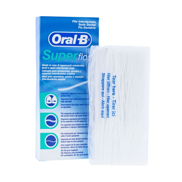 oral b seda dental super floss 50 unidades pre-cortadas