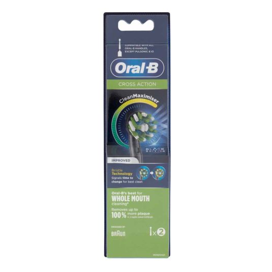 oral-b crossaction cabezales de recambio negros 2 unidades