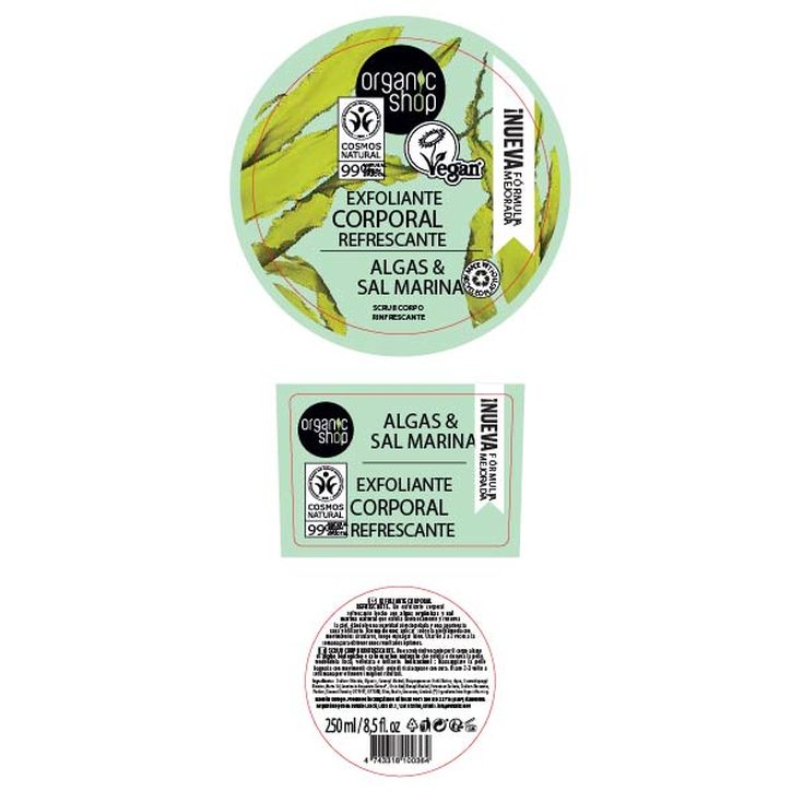 organic shop exfoliante corporal algas & sal marina 250ml