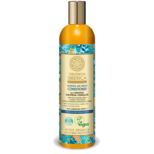 natura siberica-oblepikha acondicionador con hidrolato de espino amarillo organico cabello debil y dañado 400ml