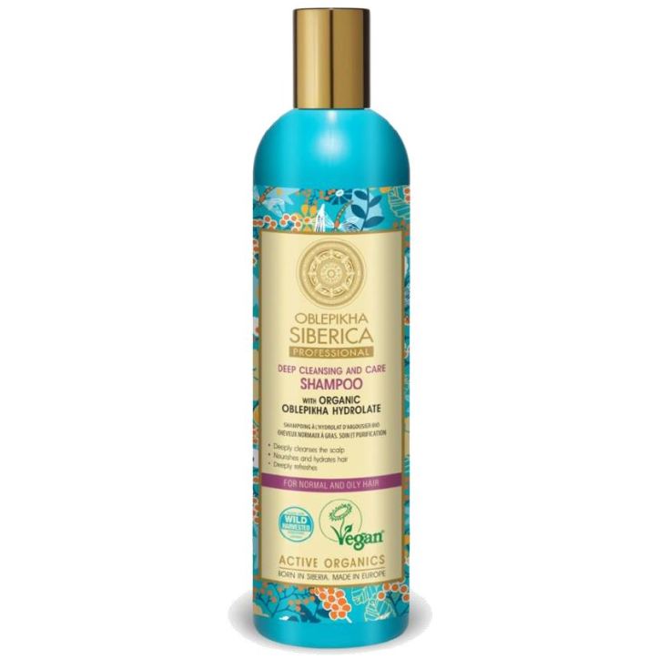 natura siberica-oblepikha champu con hidrolato de espino amarillo organico cabello normal y graso