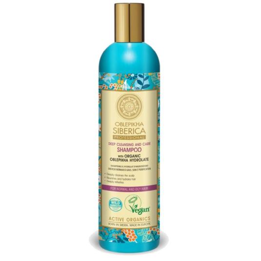 natura siberica-oblepikha champu con hidrolato de espino amarillo organico cabello normal y graso