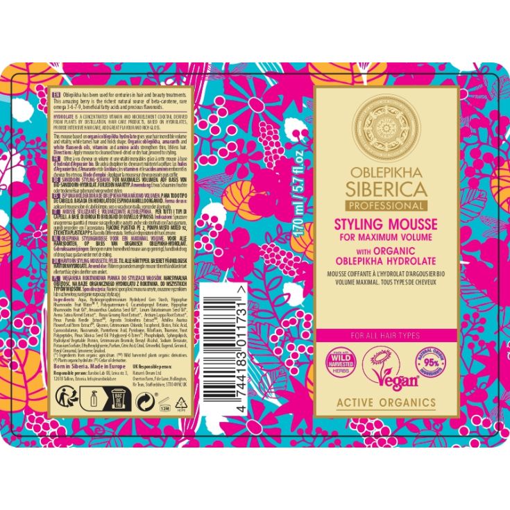natura siberica oblepikha espuma moldeadora 200ml