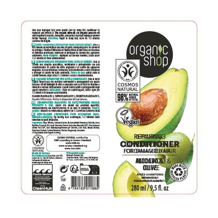 organic shop acondicionador aceite de oliva 280 ml