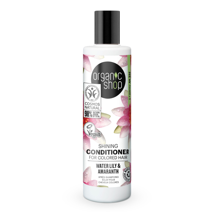 organic shop balsamo para cabello teñido nenufar y amaranto 280 ml