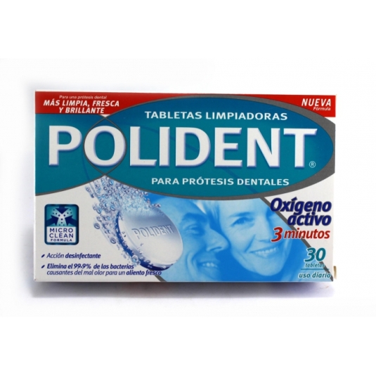 polident tabletas limpiadoras oxigeno activo 30uds