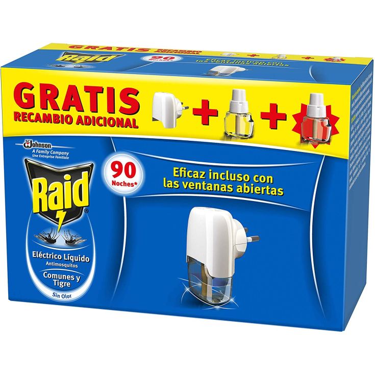 raid insecticida electrico antimosquitos aparato + 2 recambios raid insecticida electrico antimosquitos aparato + 2 recambios
