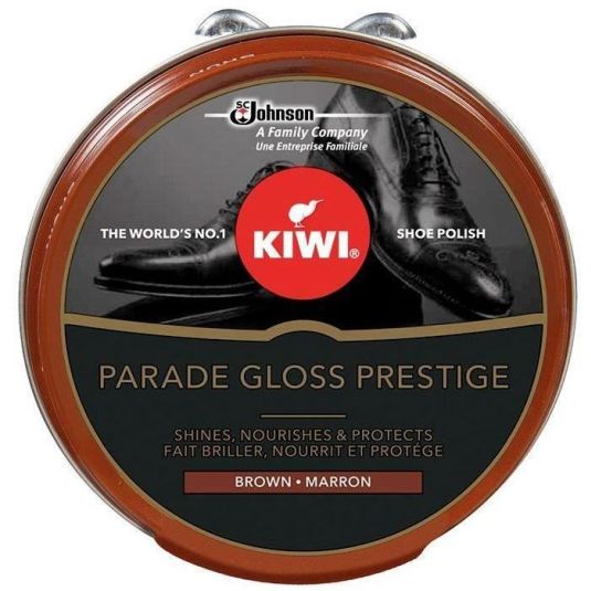 kiwi parade gloss prestige crema zapatos marron oscuro lata 50ml