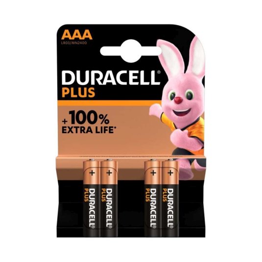 duracell plus pila AAA lr03 4 unidades
