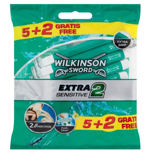 wilkinson extra 2 sensitive maquinilla de afeitar desechable 5+2 unidades