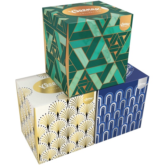 cubo pañuelos kleenex collection 48ud diseños aleatorios cubo