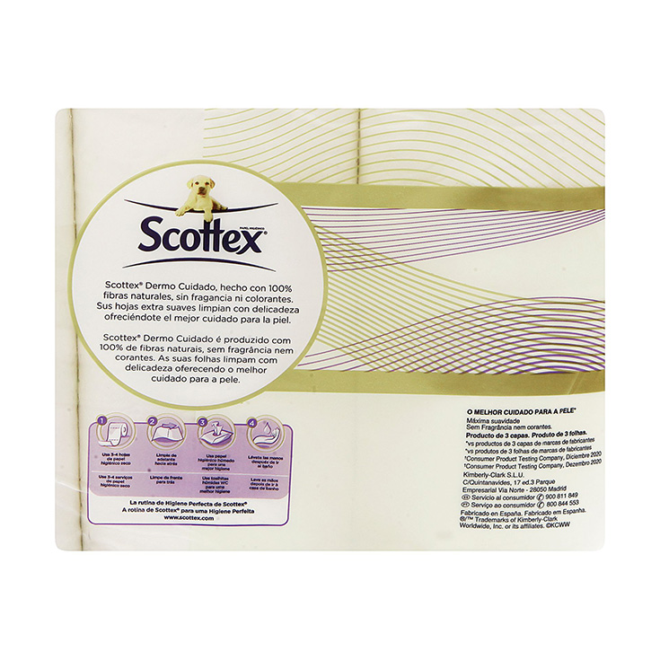 scottex dermo cuidado papel higienico 4+2 rollos