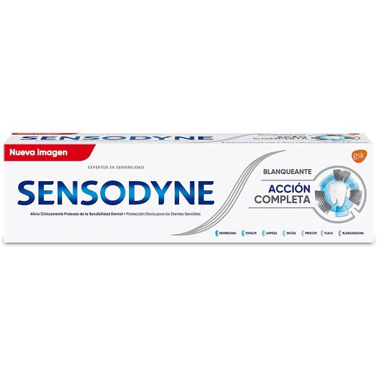 sensodyne accion completa blanqueante pasta de dientes 75ml