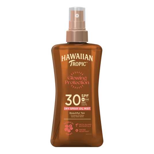 hawaiian tropic glowing protection oil mist spray spf30 200ml