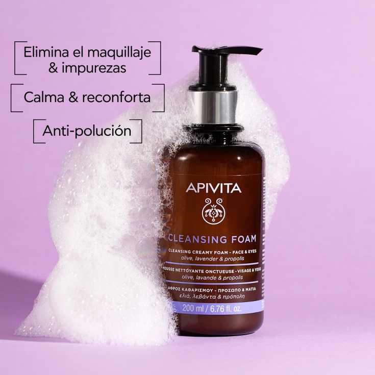 apivita crema espuma limpiadora facial & ojos dosificador 200ml