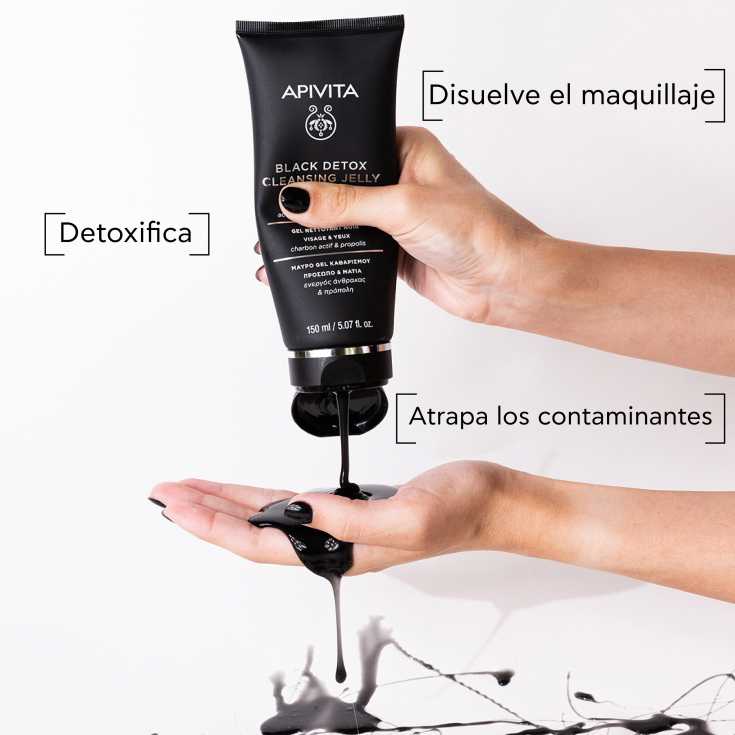 apivita gel limpiador negro rostro y ojos 150ml