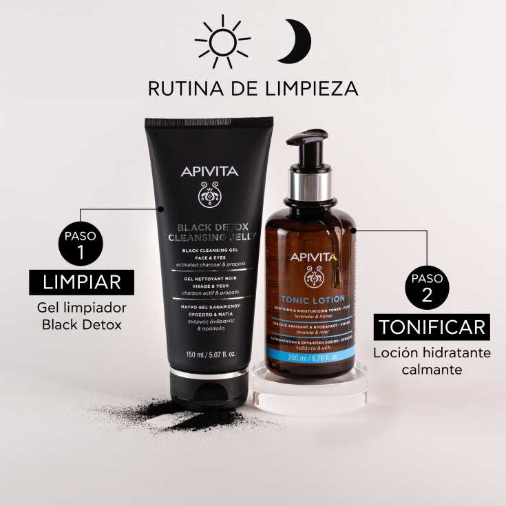 apivita gel limpiador negro rostro y ojos 150ml