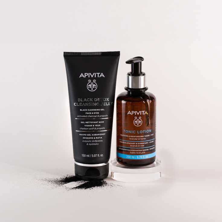 apivita gel limpiador negro rostro y ojos 150ml