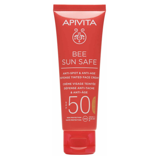 apivita bee sun safe crema antiedad & antimanchas con color spf50 50ml