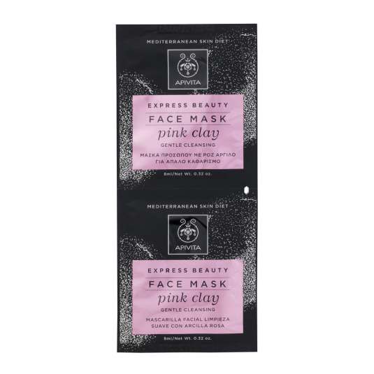 apivita express beauty pink clay mascarilla limpieza sueve 2x8ml