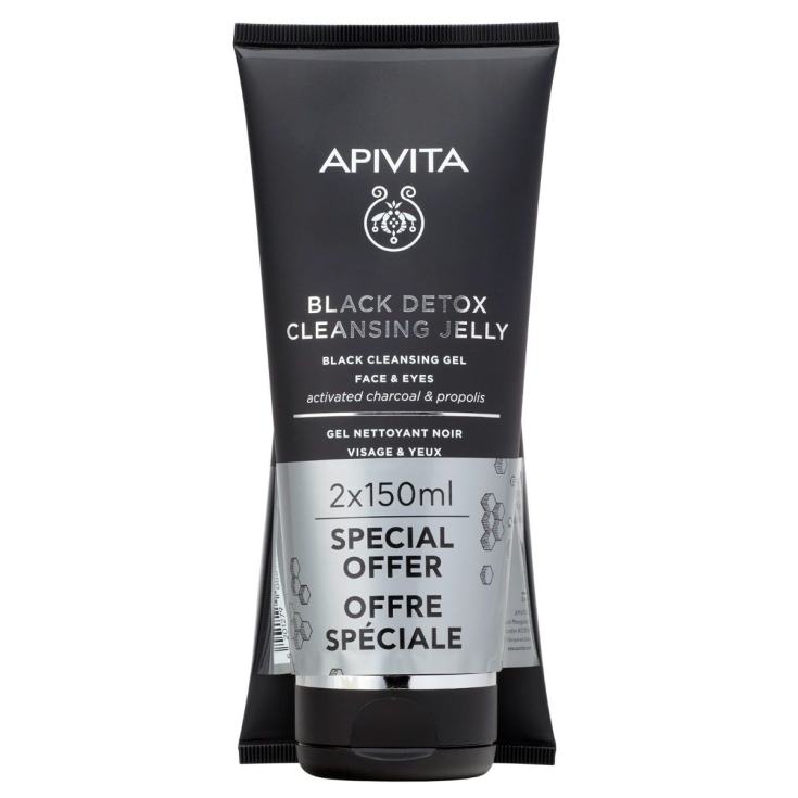 apivita black detox gel limpiador negro 2x150ml