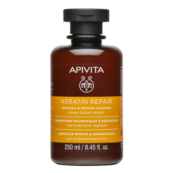 apivita champu keratin repair nutritivo & reparador con miel y queratina vegetal