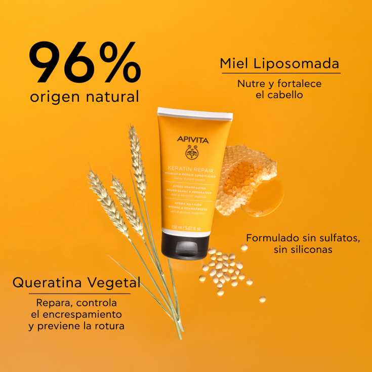 apivita acondicionador keratin repair nutritivo & reparador con miel y queratina vegetal