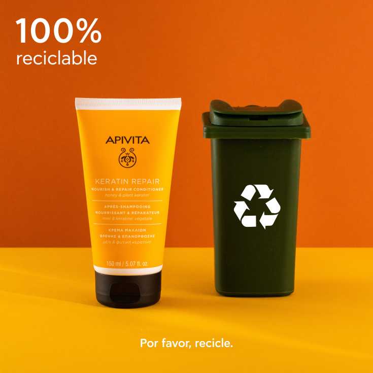 apivita acondicionador keratin repair nutritivo & reparador con miel y queratina vegetal