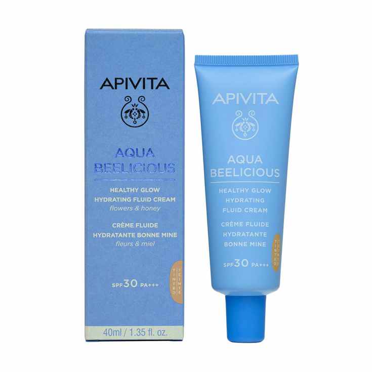 apivita aqua beelicious healthy glow hydrating luid cream spf30 